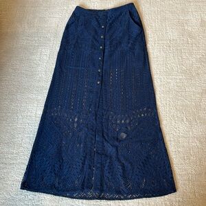 Blue lace skirt